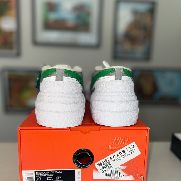 Nike Blazer Low x Sacai Med Gray/Classic Green - Picture 3 of 5